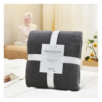 (dark grey, 200X230cm) Colors Soft Warm Flannel Blankets For Beds Solid Pink Blue Coral Fleece M