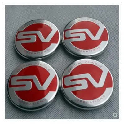 (SV red) 4x 62mm Sv Uk Flag Wheel Center Caps Cover Emblem For L/and R/over R/ange R/over Lr2 Lr