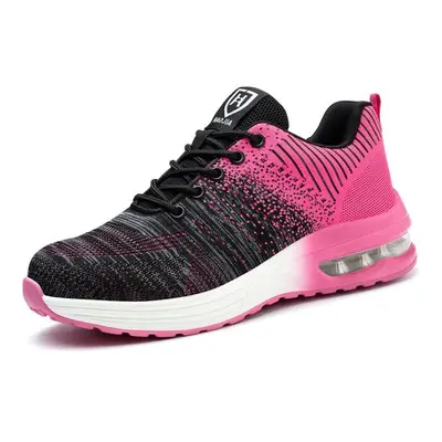 (pink, 41) Labor Protection Shoes, Anti Impact, Anti Stab Safety Shoes, Fly Woven Breathable Wor