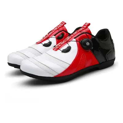 (white,red, 44) Cycling Shoes Lockless Cycling Shoes Men&apos;s And Women&apos;s Cycling Hard So