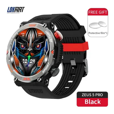 (black) Lokmat Zeus Pro Flashlight Smart Watch Bluetooth Calls Watch Waterproof Fitness Tracker 