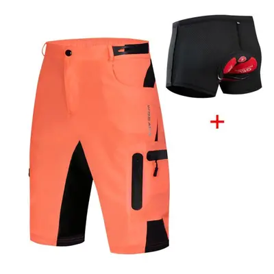 (pink, M) Wosawe Men&apos;s Baggy Cycling Shorts Loose-fit Mtb Mountain Bike Bicycle Casual Pant