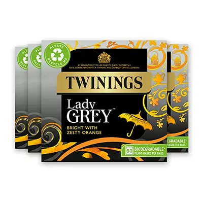 Twinings Lady Grey Tea | Bright & Refreshing Black Tea with Zesty Orange | Multipack Bulk Buy, (