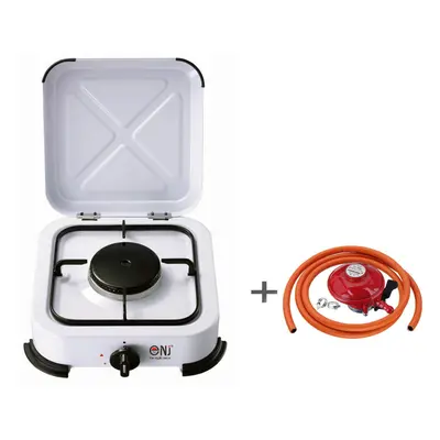 (Propane 37mbar Clip-on 27mm) NJ-01 Portable Camping Gas Hob Single Burner + Lid