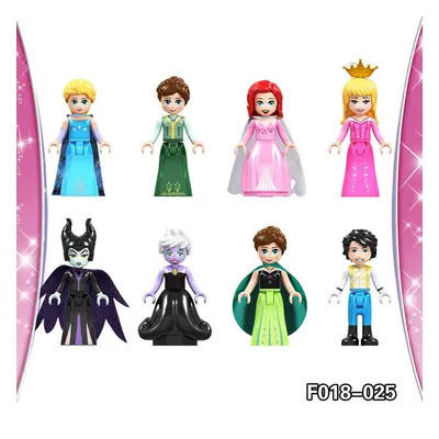 (Style F 8pcs) 41Pcs Friends Girls Mini Figures Building Blocks Toys Gift Fit Lego