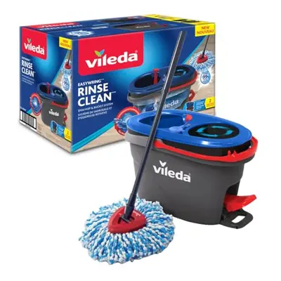 RinseClean Spin Mop System, Separates clean and dirty water, Effortless wringing, Microfibre mop