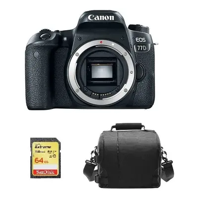 CANON EOS 77D Body + 64GB SD card + camera Bag