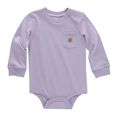 Carhartt Unisex Baby Long-Sleeve Pocket Bodysuit Onesie Lavender Purple Months