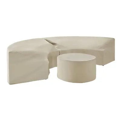 Catalina 3Pc Furniture Cover Set Tan - Round Sectional Sofas & Coffee Table