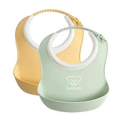 Small Baby Bib, 2-pack, Powder yellow/Powder green