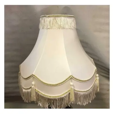 (18inch (45.72cm) ) Ivory Fabric Double Scallop Dual Purpose Lampshade