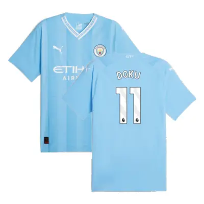 (L) Man City Authentic Home Shirt (Doku 11)