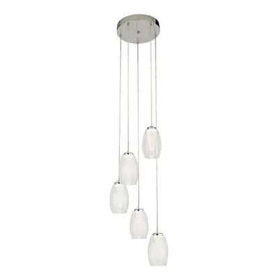 Searchlight Cyclone Light Drop Pendant, Clear Glass 3000K