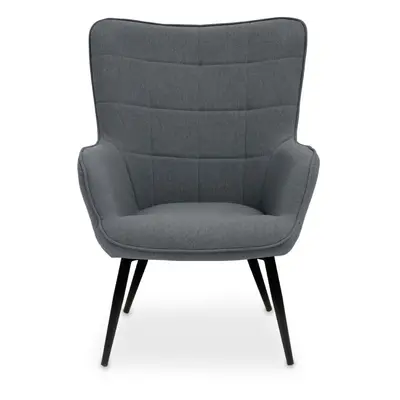 Stockholm Grey Fabric Armchair, High Back Patterned Armchair, Easy to Maintain Bucket Chair