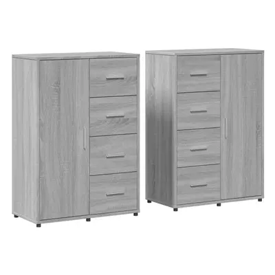 (grey sonoma) vidaXL Sideboards Cupboard Cabinet Highboard pcs Grey Sonoma Engineered Wood