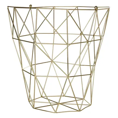 Durable Gold Finish Tall Storage Basket, Functional Storage Basket For Kitchen, Stylish Decorati