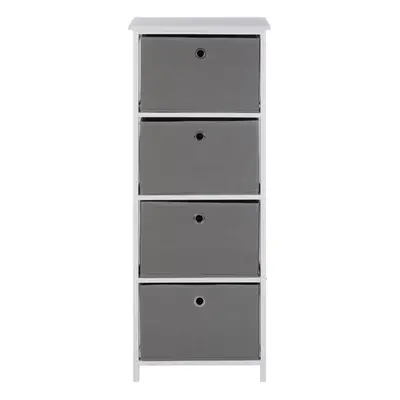 Premier Housewares Lindo Grey Fabric Drawers Cabinet