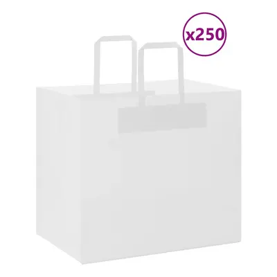 (white, x x cm/ pcs) vidaXL Paper Bags pcs with Handles White 21x11x28 cm Paper Grocery Bag