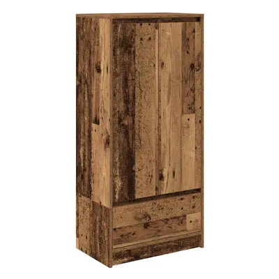 vidaXL Cabinet with Drawer Old Wood 55.5x34x119.5 cm Engineered Wood