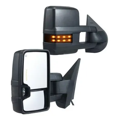 Vevor QYJHZKXFLSLDA48L6V9 Towing Mirrors for Chevrolet Silverado, Black