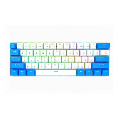 (White, Blue Switch) Programmable Gaming Mechanical Keyboard Keys Full-Key PBT Translucent Keyca