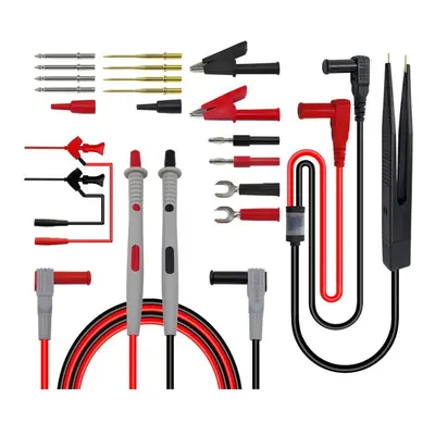 Multi-meter Test Probe Test Leads Kit with Tweezers To Banana Plug Cable Replaceable Needles Dig