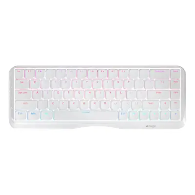 (White, Brown Switch) Mechanical Keyboard Gateron Pro Switch Keys Triple Mode Wireless Bluetooth