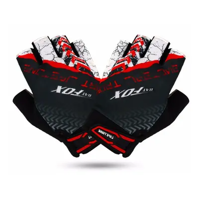 (Red, M) Unisex Bike Gloves Breathable Shockproof Half Finger Gloves for Bicycle Climbing Sport