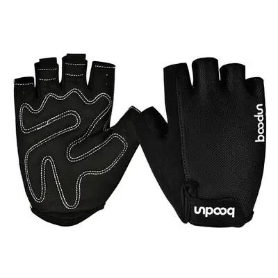 (Black, L) Half-Finger Riding Glove Dumbbell Fitness Gloves Outdoor Motorcycle Riding Cycling Pr