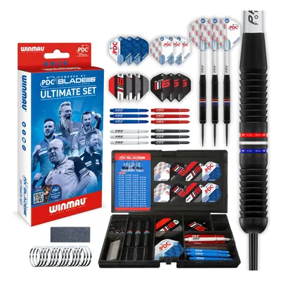 PDC Ultimate Set with 22G Steeltip Brass Darts and Accessories - Includes Dart Flights and Shaft