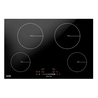 77cm Induction Hob, Cooking Zones, Boost Function, Settings, Slider Touch Control, 7200W - DH179