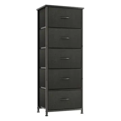 (5 drawers, Black) Chest of Drawers for Bedroom with Drawers, Fabric Storage Drawer, Tall Black 