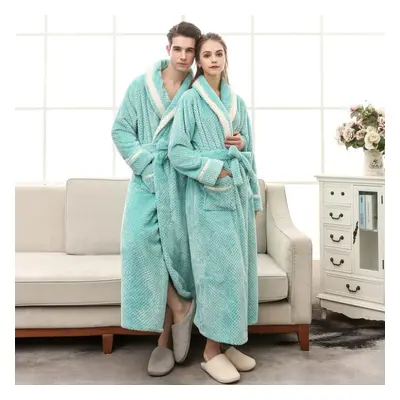 (green, M) Winter Couple Lengthened Bathrobe Jacket