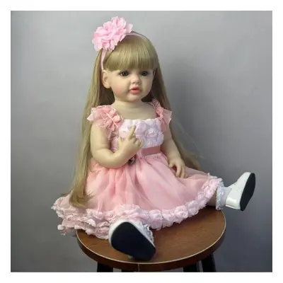 (Gold hair) Inch Newborn Babies Doll Can Put Into Water Lifelike Full Body Silicone Betty Reborn