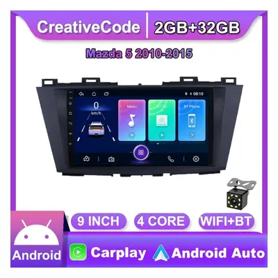 (as the picture, 2+32GB) Wireless Car Stereo Radio Carplay For Mazda 2010-2015 Android Multimedi