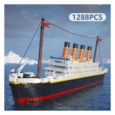 (as the picture) 1288pcs Titanic Model Cruise Ship 3D Mini Building Blocks Boat Bricks Collectio