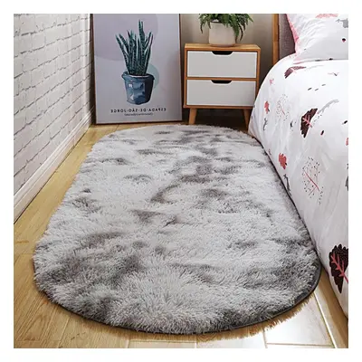 (gray, 140X200cm) Oval-shaped Plush Carpets For Living Room Fashion Pink Fluffy Rugs Bedside Lon