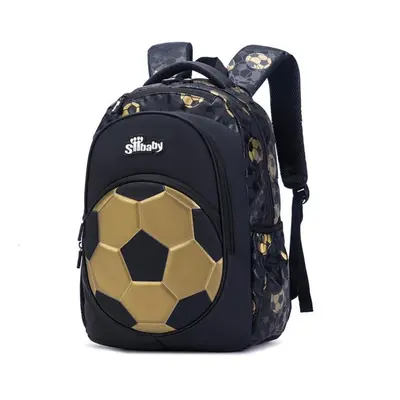 (black) Football Backpack For Children High-capacity Schoolbag Waterproof Oxford Fabric Backpack