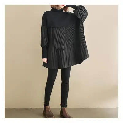 (black, One Size) Dimanaf Plus Size Autumn Sweater Long Sleeve Women V-neck Knitting Pullover Pa