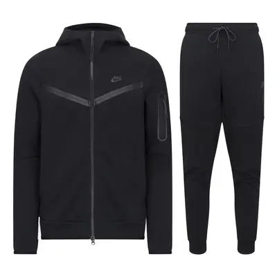 (Medium) Nike Tech Fleece Full Zip Tracksuit Set Black