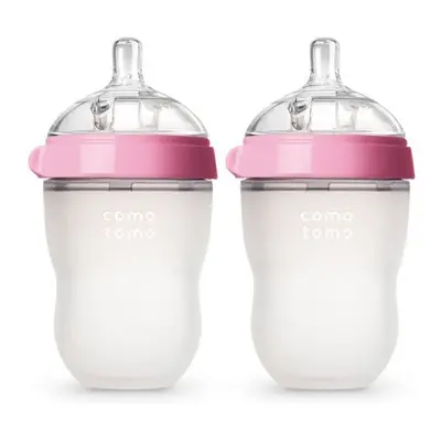 Comotomo Soft Hygienic Silicone Natural Feel Baby Feeding Bottle Pink