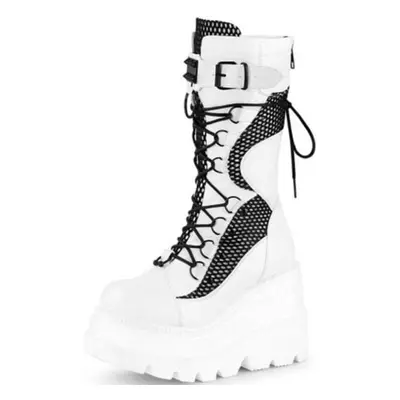 (white, 42) Women High Boots Cosplay Mid-calf Boots High Platform Wedges Boots Autumn Winter New