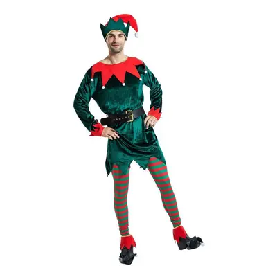 (as the picture, S) Men Christmas Elf Costume Adult's Elf Costume Christmas Men Workshop Elf Sui