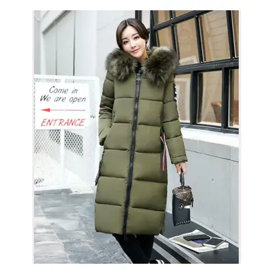 (green, M) Winter Coats Women Down Jackets Long Solid Color Coat Female Jacket Thick Warm Outerw