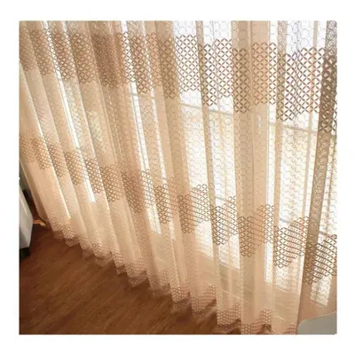 (light brown, 500*270CM 1PCS) European Sheer Curtains Window Tulle Curtains For Living Room Bedr