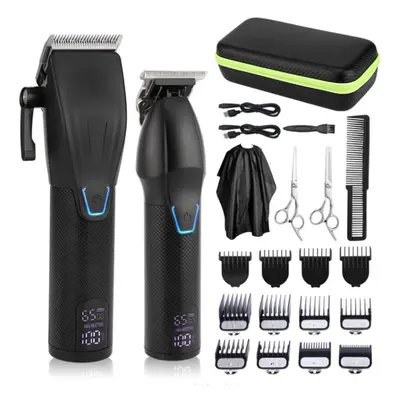 (1 Set) Professional Electric Hair Clipper Set Intelligent Display Speed Adjustable Strong Motor