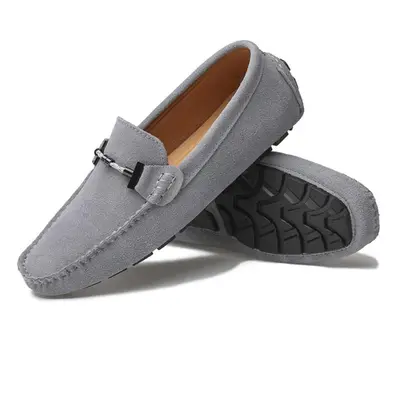 (grey, EU: 49) Men's Moccasins Horse Bit Loafer Driving Gommino Comfort Flats Casual Slip-ons Pl