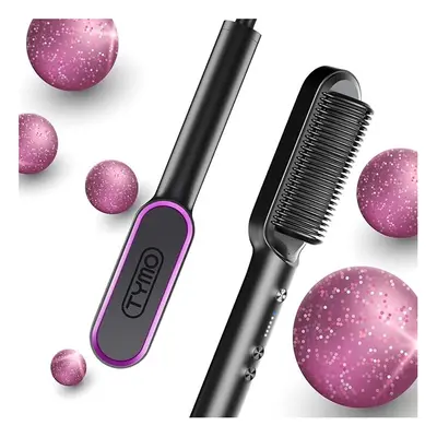 Hair Straightener Brush - TYMO RING Curly Hair Straightener with 20s Fast Heating, Thermostatic 