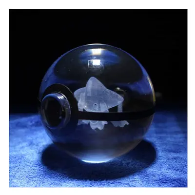 Jirachi Pokemon Glass Crystal Pokeball with Light-Up LED Base Ornament 80mm Size