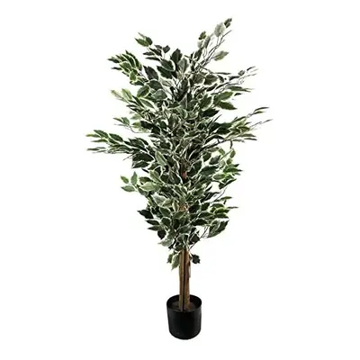 Leaf Artificial Ficus Tree/Plant, Mixed Materials, Variagated Tall Natural, 130cm